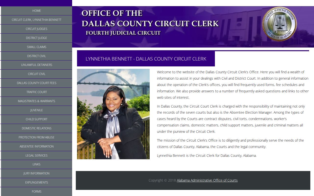 Dallas County Circuit Clerk records Lynnethia Bennett page