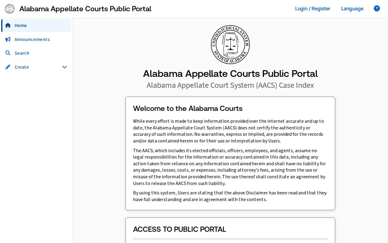 Dallas County court records Alabama appellate courts public portal