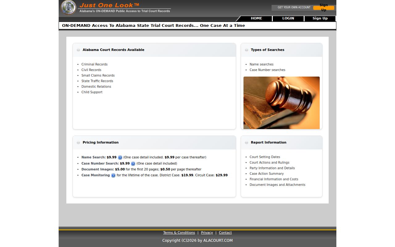 Dallas County court records Alacourt ACCESS trial court search portal