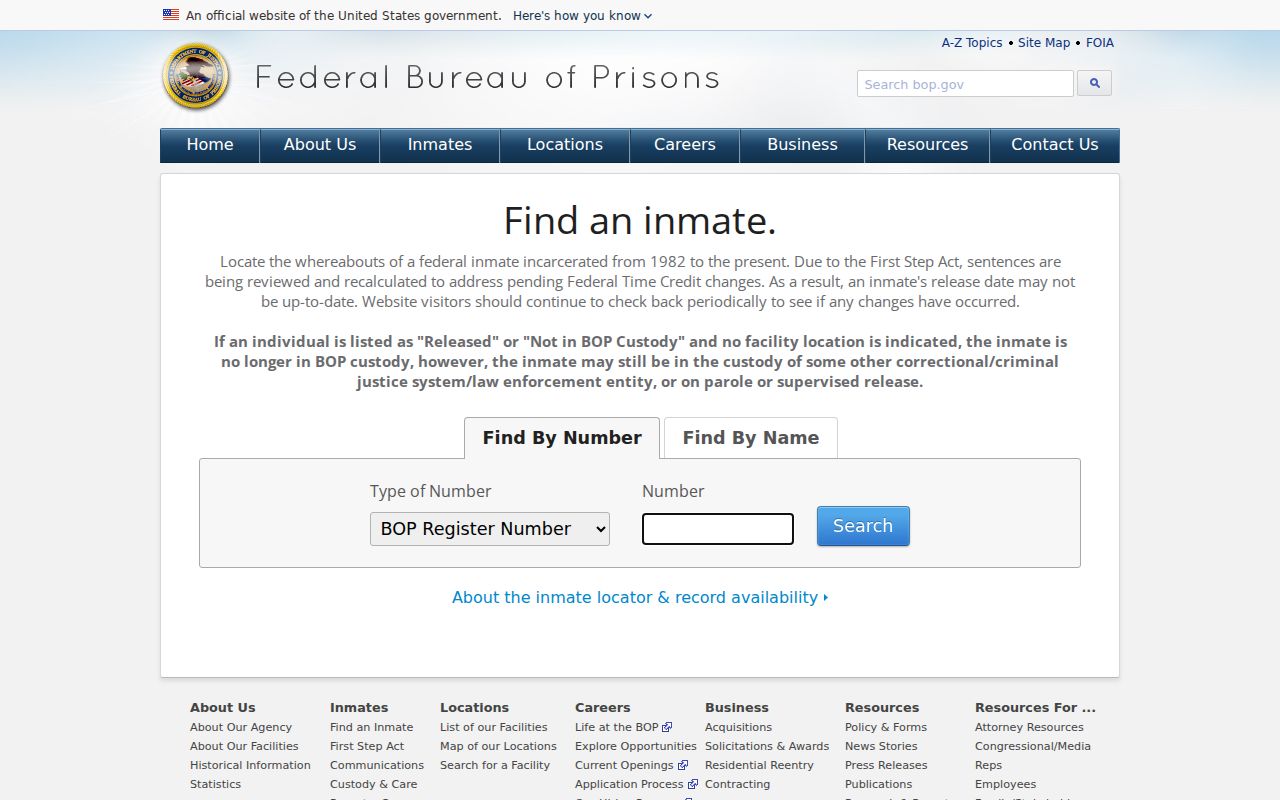 Dallas County inmate search Federal Bureau of Prisons inmate locator