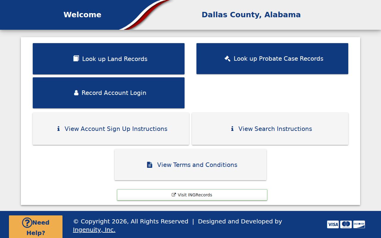 Dallas County probate records Ingenuity land and probate portal